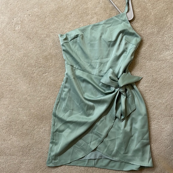Sage green one strap formal dress - Picture 1 of 4